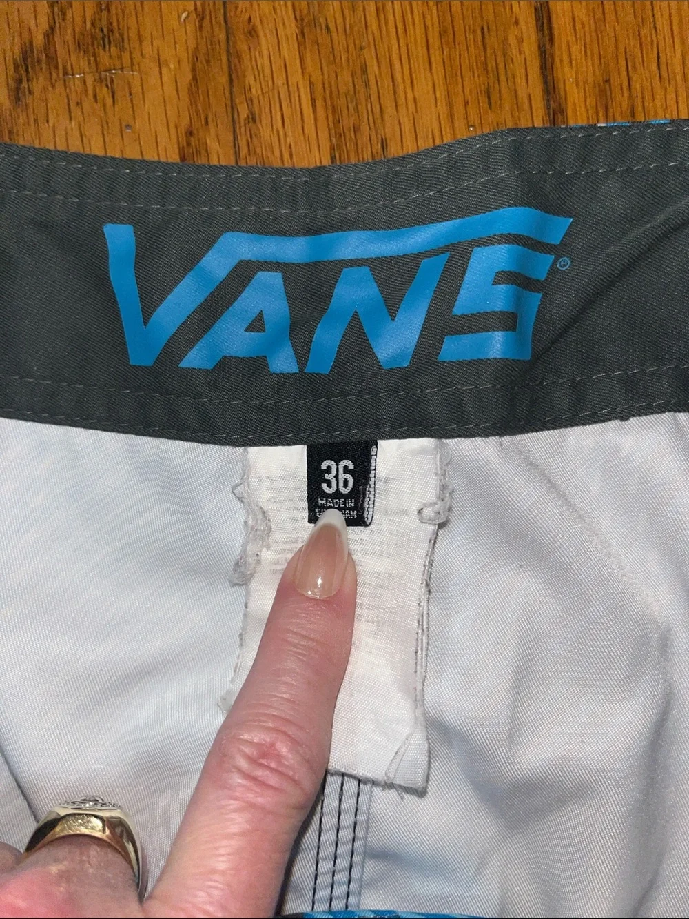Vans Men's Blue Plaid Swim Shorts - Size 36